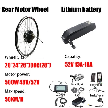 

Electric Bike Conversion Kit 48V/52V 500W Electric Bicycle Hub Motor Wheel 48V/52V 13A-18A battery Free Shipping E-BIKE kit