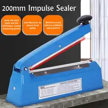 200mm Impulse Sealer Heat Sealing Machine Kitchen Food Sealer Vacuum Bag Sealer Plastic Bag Packing Tools 220V 50HZ