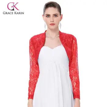 

Grace Karin Retro Womens Long Sleeve Jacket Cropped Lace Shrug Bolero Tops Fashion Lady Solid Color Jacket Coat
