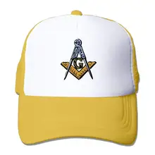 Сетчатые бейсболки, регулируемые кепки В Стиле Дальнобойщика, масон угольник и циркуль, желтый, один размер