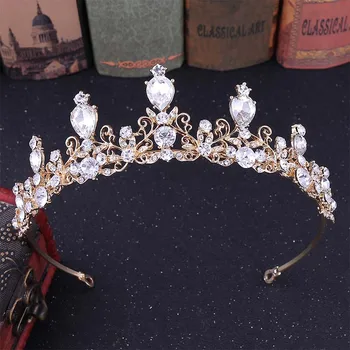 

2019 White Pink Blue Gold Red Crystal diadema Jewelry Tiaras and Crowns Bridal Bride Noiva Wedding Hair accesorios mujer corona