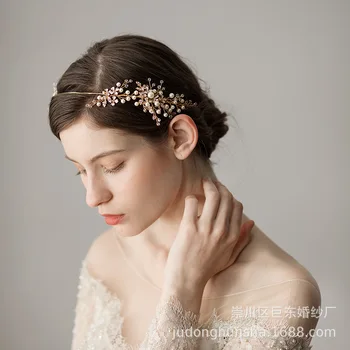 

O344 European And American Bride Headdress Pearl Lacquered Natural Wind Bride Wedding Hair Belt Ebay AliExpress Hot Selling
