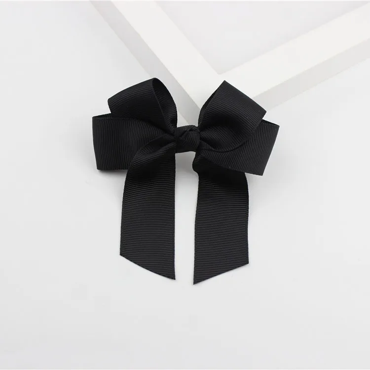 a01 Black 1 шт./лот, детские заколки с бантами для волос, рождественские аксессуары для детей, лента для банта на волосы, заколка с бантом, аксессуары ZYAA1718 - Цвет: a01 Black