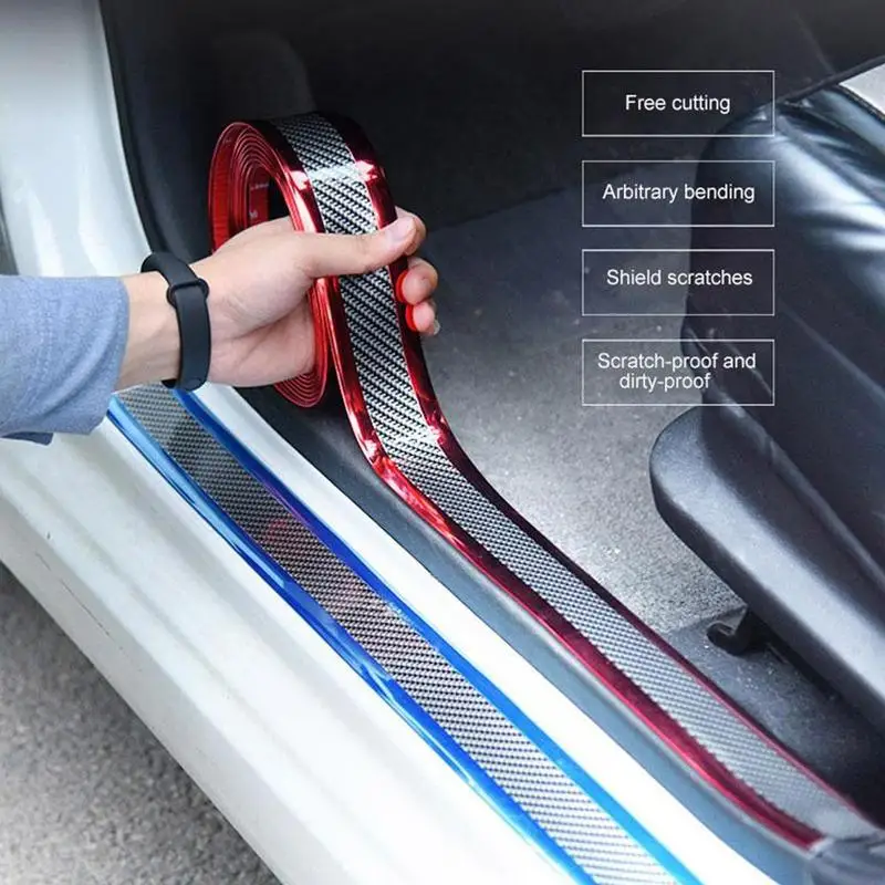5D углеродное волокно наклейки для автомобиля резиновый Стайлинг порога протектор товары для KIA Toyota BMW Mazda Ford hyundai аксессуары