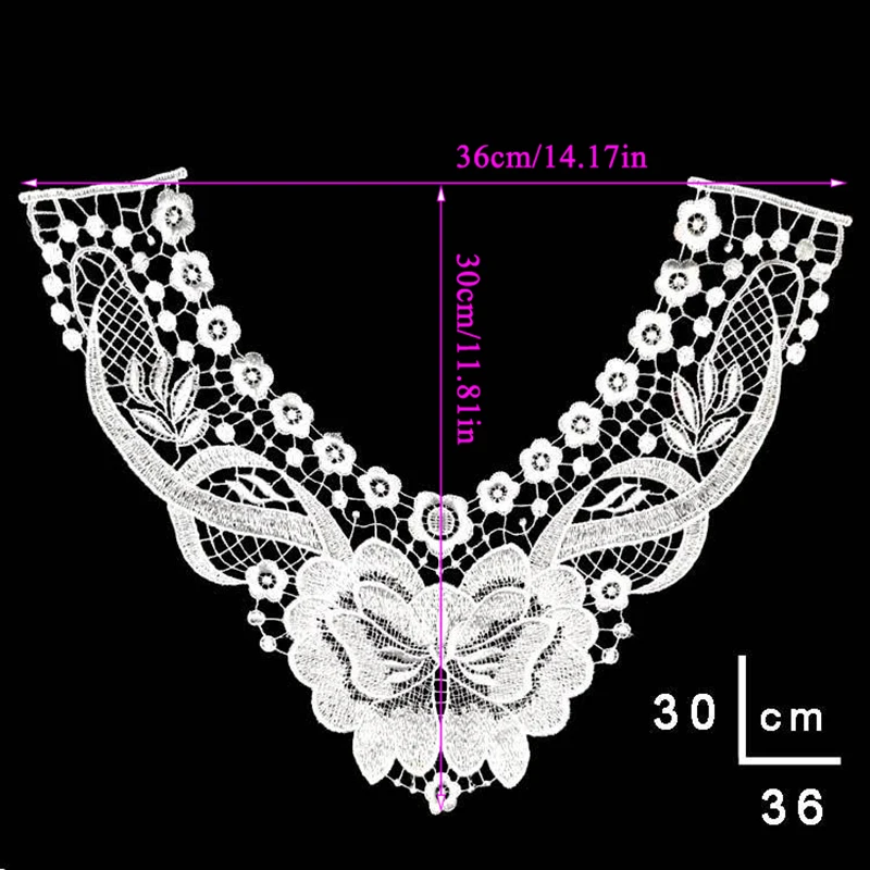 1 шт. полиэстер ажурное ожерелье с цветами кружева женская блузка DIY Вышивка французская кружевная ткань аппликация на вырез горловины шитье ремесла