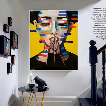 

White and Yellow Beautiful Girl Abstract Poster Nordic Canvas Print Wall Art Painting Modern Picture Dropshipping Home Decor Art