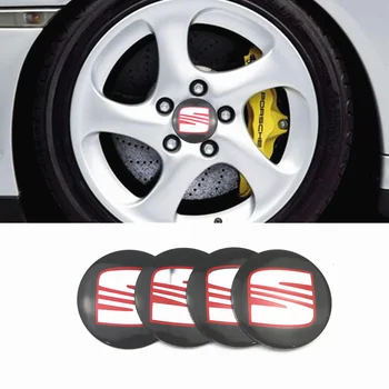 

4pcs 56mm Car Wheel Center Caps Sticker for Seat ibiza 6j 6l fr Ateca Altea xl leon 2 ateca fr Leon ibiza Alhambra Accessories