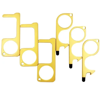 

Door Opener Tool, No-Touch Keychains, Contact-Less Elevator Button Pusher, Bottle Opener Utility Multi-Tool 6 Set