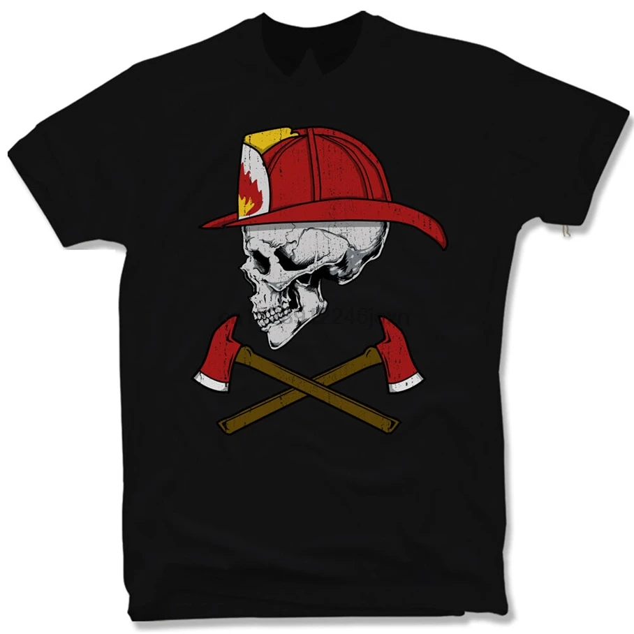 Feurwehr Camiseta Calavera-пожарного Voluntario Calavera бежевый размеры S M l Xl Xxl Мода уличная футболка