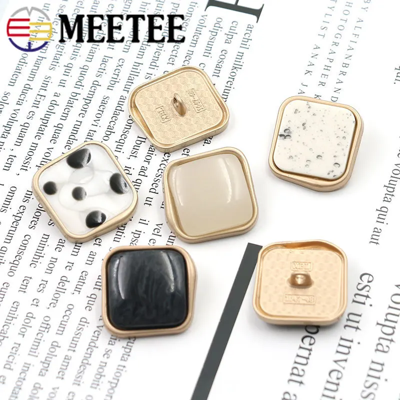 Meetee, 20 шт., 18-35 мм, металлические кнопки в горошек, масляные пуговицы, Ретро стиль, квадратные пуговицы с хвостовиком для шитья пальто, сделай сам, украшение одежды, пряжка, материал