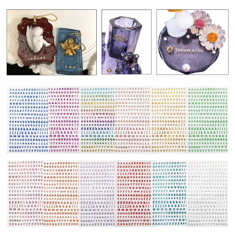 

5 Sheets 3D Letters Chunky Glitter Nail Art Decorative Stickers UV Epoxy Resin Mold Fillings DIY Crafts Jewelry Making X4YA