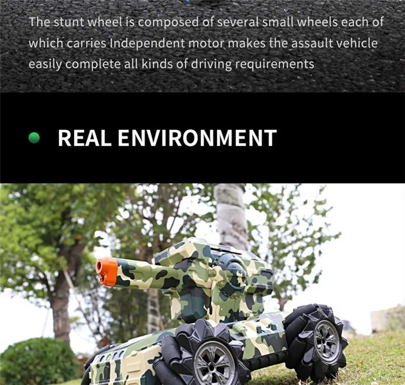 New Water Bomb Tank Car 2.4G Drift Launch Water Bomb Vehicle Gesture Watch Control Car 360 Degree Rotation Rc Stunt Car Toy