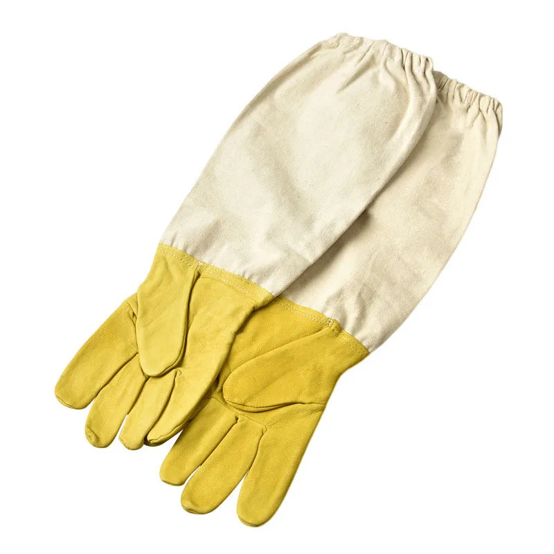Перчатки для пчеловодства, защитные рукава, вентилируемые профессиональные перчатки из овчины и парусины для пчеловодства