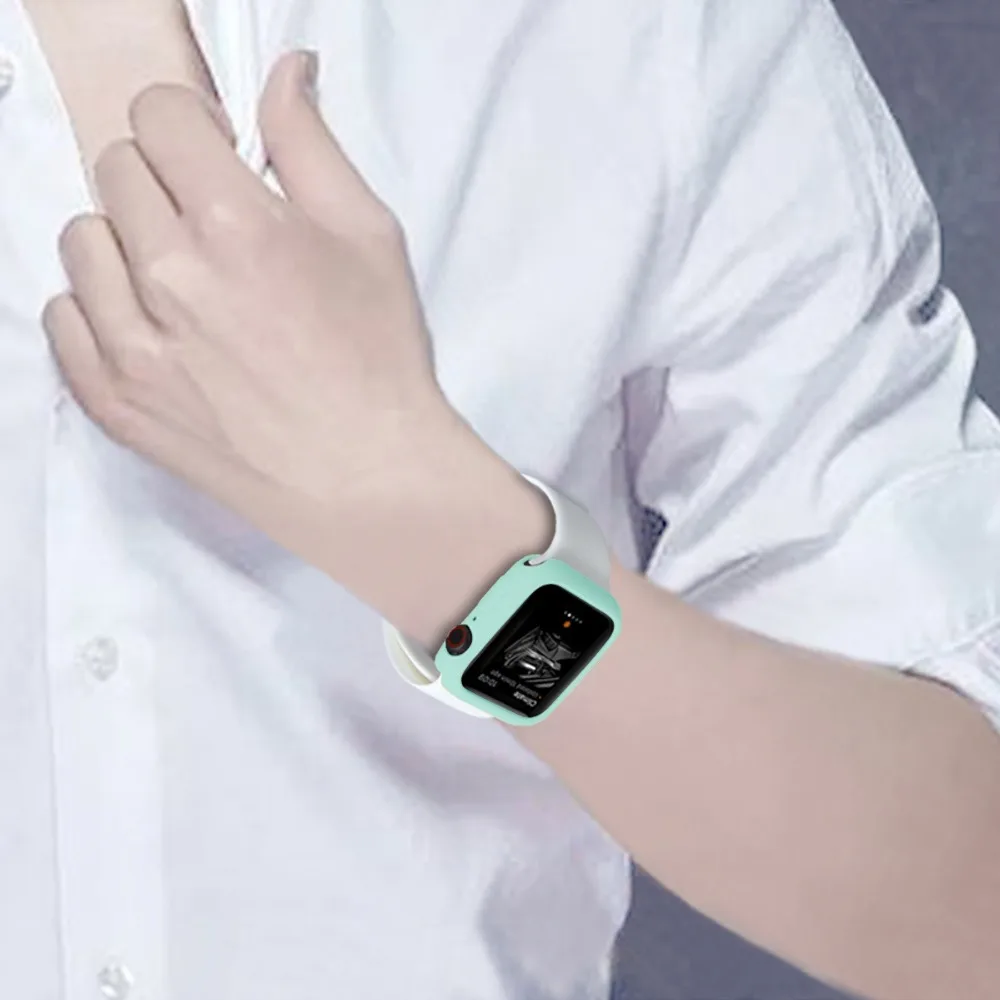 ТПУ карамельного цвета бампер чехол совместим с apple watch 5 4 44/40 мм протектор для наручных часов iwatch серии 3/2/1/42 38 мм аксессуары для часов