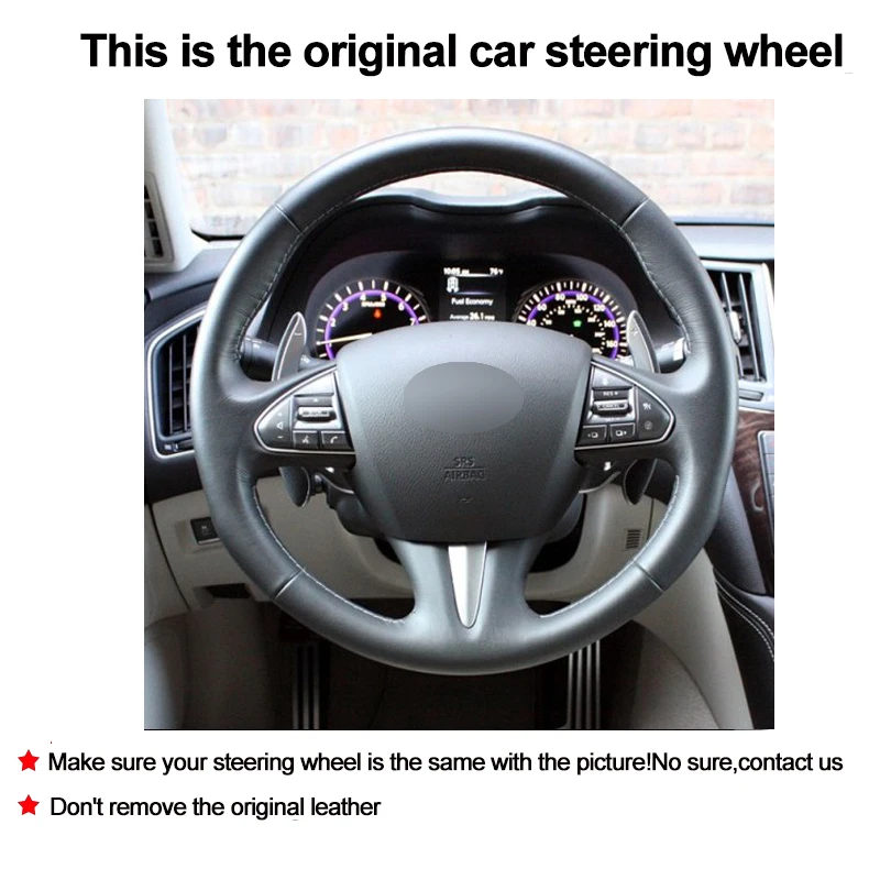 Hand Sewing Car Steering Wheel Cover Volant Funda Volante Stuurhoes For Infiniti Q50 QX50