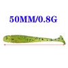 WDAIREN 50pcs Worms Fishing Lure T tail Soft Baits 50mm 0.8g Fishing Jig Wobbler Bass Bait Artificial Fishing soft Lure Tacke ► Photo 3/6