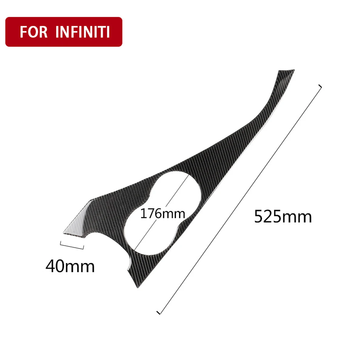 Audew 1Pc Auto Car Water Cup Holder Panel Trim Cover Front Central Console Stickers Carbon Fiber For Infiniti Q50 Q60
