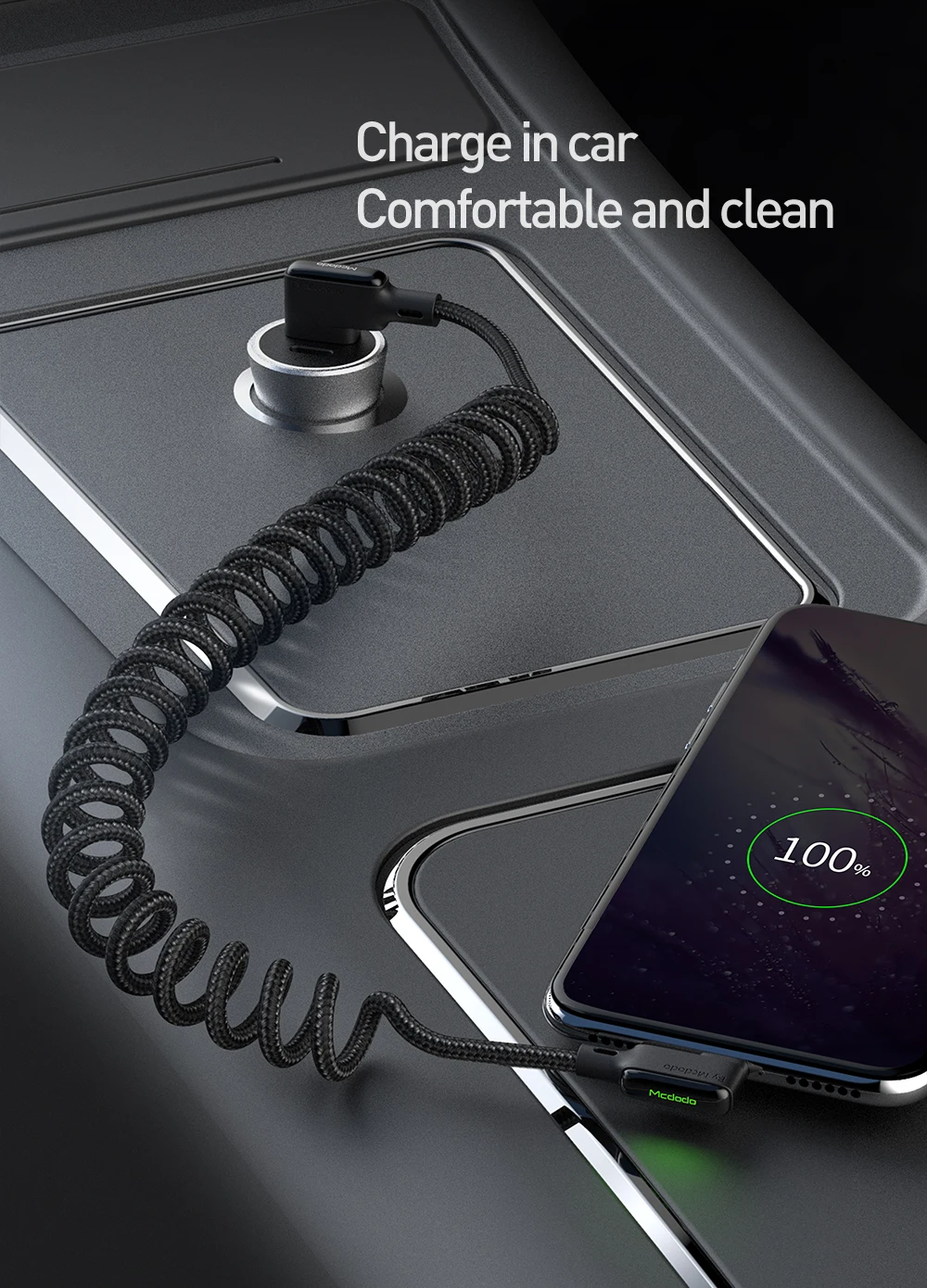Mcdodo Выдвижной Автомобильный пружинный USB кабель type C 3A для huawei Xiaomi samsung S10 One Plus Quick Charge 4,0 светодиодный кабель для зарядки и передачи данных