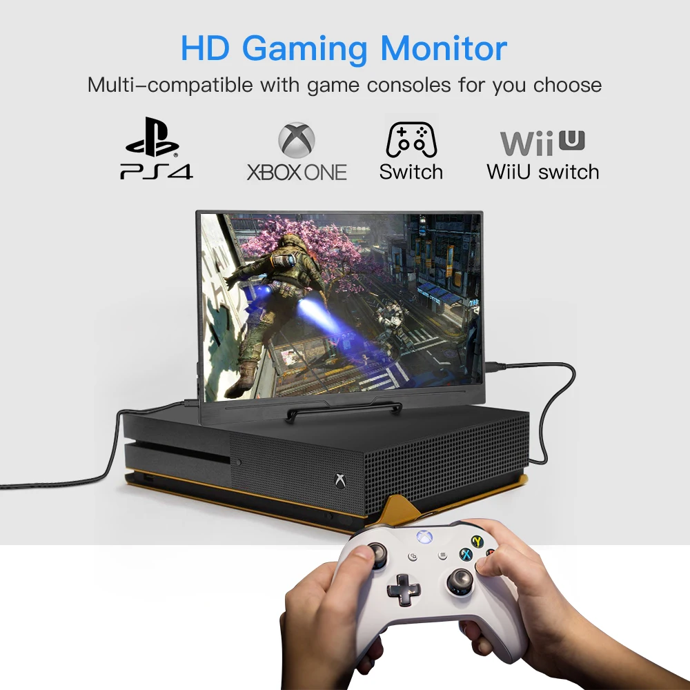 Eyoyo EM15H Portable Monitor 15.6? LCD USB Type C Hdmi gaming monitor ips 1080p FHD display for PS4 Laptop Phone Xbox Switch Pc