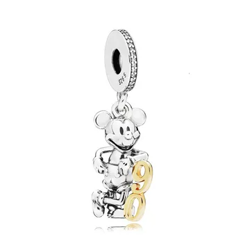 

100% 925 new sterling silver 1:1:1 797497cz limited edition 90th anniversary hanging fashion charm jewelry
