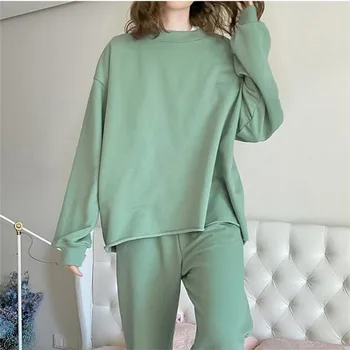 

Leisure Two Piece Sets Women's Tracksuit Long Sleeve Sport Outfits Female Pullovers Sweatshirt Suit Casual Top and Pants Suits