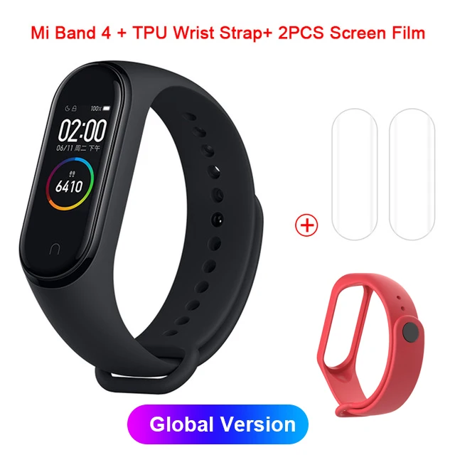 Xiaomi mi-браслет 4 NFC Smartband пульсометр мониторинг сна Спорт mi Band 4 Водонепроницаемый Bluetooth Сенсорный экран Смарт-браслет - Цвет: Global Standard 2