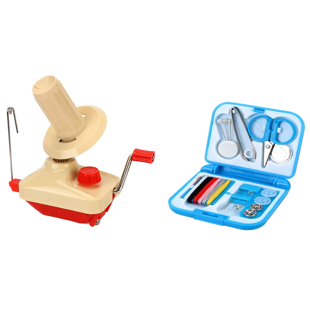 Wool Hand Making String Ball Hand Winder Machine Fiber Wool Yarn Craft Fiber Operated Yarn Winder Holder for DIY Sewing Kit 