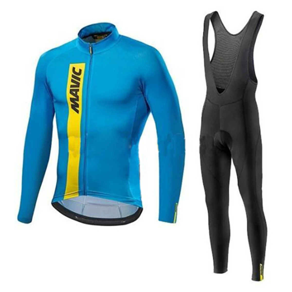 

2019 Mavic Pro team Spring/Autumn Long Sleeve Cycling Jersey with Bib Set Bike Clother Set Men's Breathable Bike Clothing