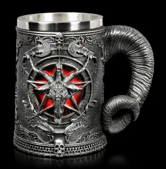 

Game Of Throns Medieval Beer Mug 3D Shofar Double Layer Resin Stainless Steel Drinkware Big Capacity Mugs Christmas Halloween