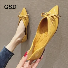 Новинка; модные женские туфли-лодочки на плоской подошве; мягкие тонкие туфли с острым носком и бантом; женская обувь на плоской подошве; zapatos de mujer; женская повседневная обувь