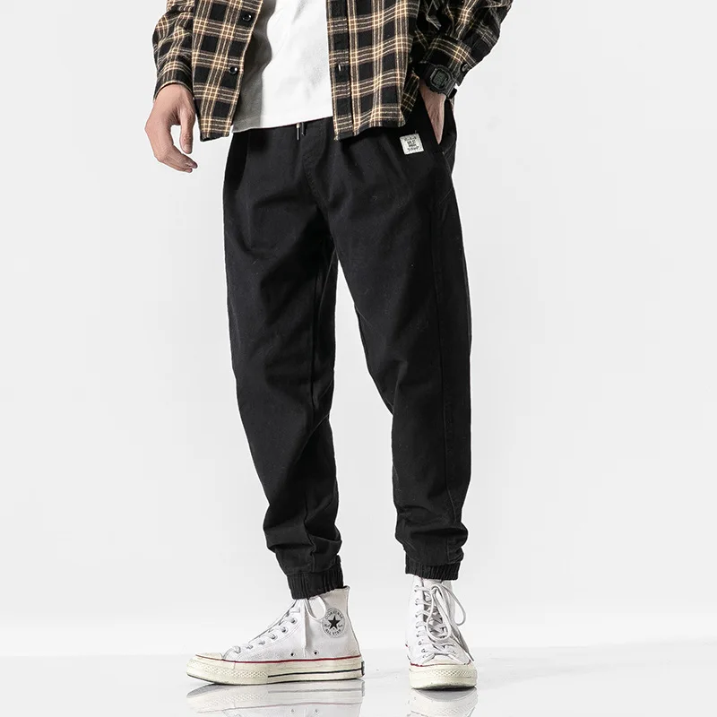 

City Where the Product 2020 Spring New Style Solid Color Side Seam Dark Joint Casual Pants Lace-up Loose-Fit Pants