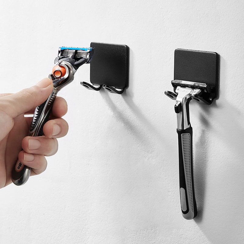 Hook Shaver-Shelf Bathroom-Accessories Aluminum-Punch Space Free-Storage Multi-Purpose