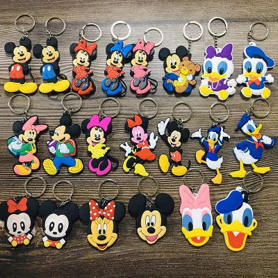 Disney Mickey Minnie Pato Donald de figuras de juguete Anime llavero de dibujos animados llavero cumpleaños Unisex regalos