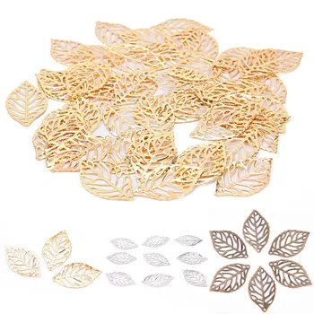 

50Pcs/set Leaf Filigree Wraps Connectors For DIY Making Jewelry Accessories Earing Jewelry Metal Crafts Connector
