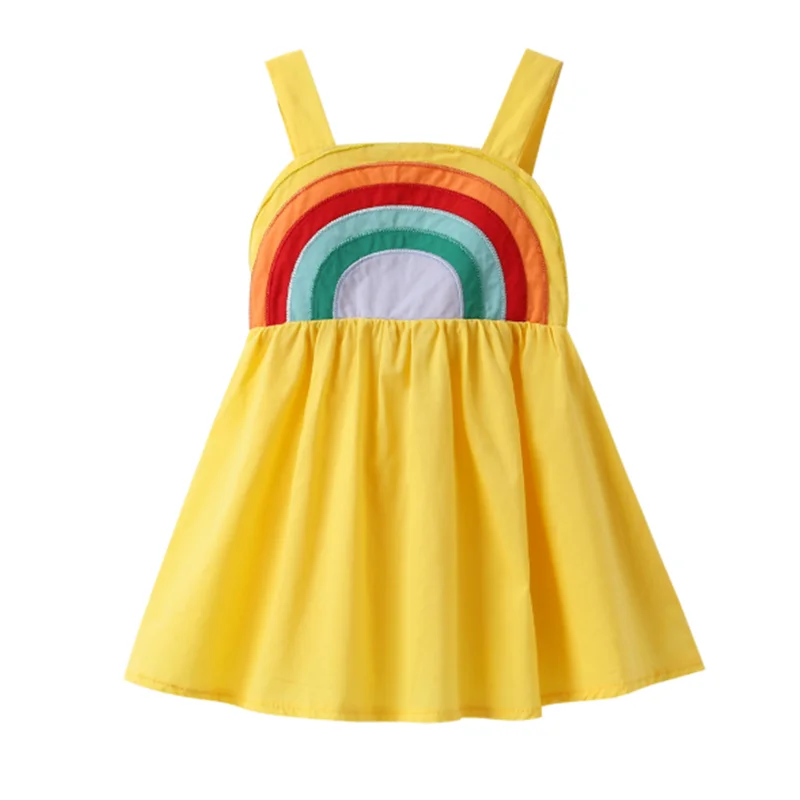 Baby Girls Dresses summer Babys Dress Toddler Summer Princess Kids Party Suspender Rainbow Print | Детская одежда и обувь