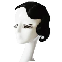 Одна упаковка из 2 шт., черная волнистая пристегиваемая челка для наращивания волос с высокой температурой синтетического волокна