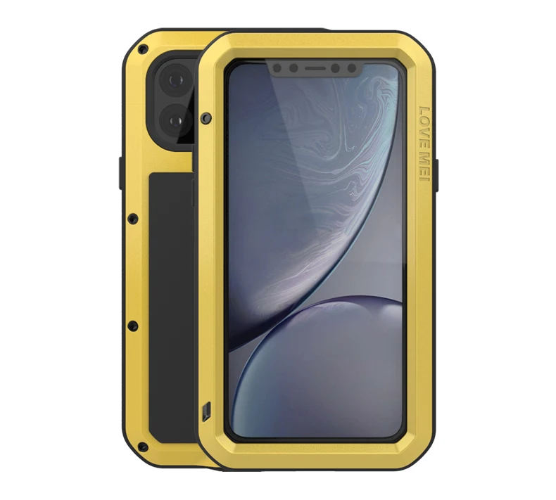 Yellow LOVE MEI Metal Armor Waterproof Dustproof Shockproof Rugged Full Body Cover for iPhone 11 Pro Outdoor Sport Phone Case - Цвет: Yellow