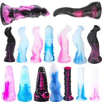 Huge Zodiac Animal Dildo Soft Silicone Monster Dildo Big Dick Phallus Penis Sex Toys For Women Men Masturbator Anal Toys Dildo 1