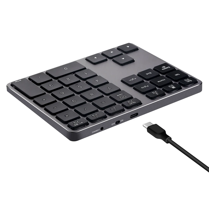  Aluminum Alloy 35 Keys Bluetooth Wireless Numeric Keypad Digital Keyboard for Windows IOS Mac OS An