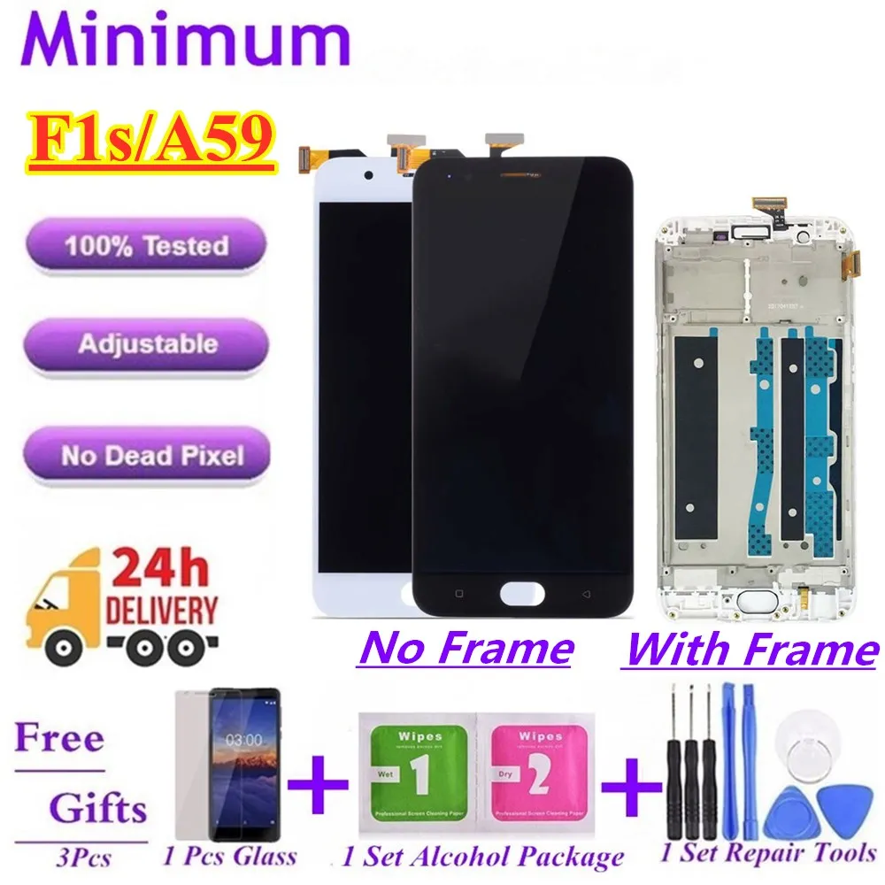 

5.5" For OPPO F1s A59 A1601 LCD Display Touch Screen Digitizer Assembly With Frame Replacement Parts + Gifts