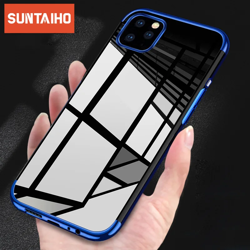 

Electroplated Bumper Case For iPhone 11 Pro Max Cases Clear Silicone Soft TPU Shockproof Cover For iPhone 11 11 Pro 2019