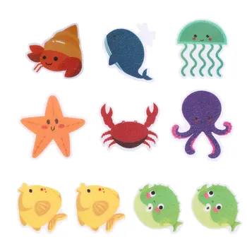 

20pcs Marine Cartoon Stickers Cartoon Bathtub Stickers Slip Prevention Decals Self-adhesive Tub Pasters