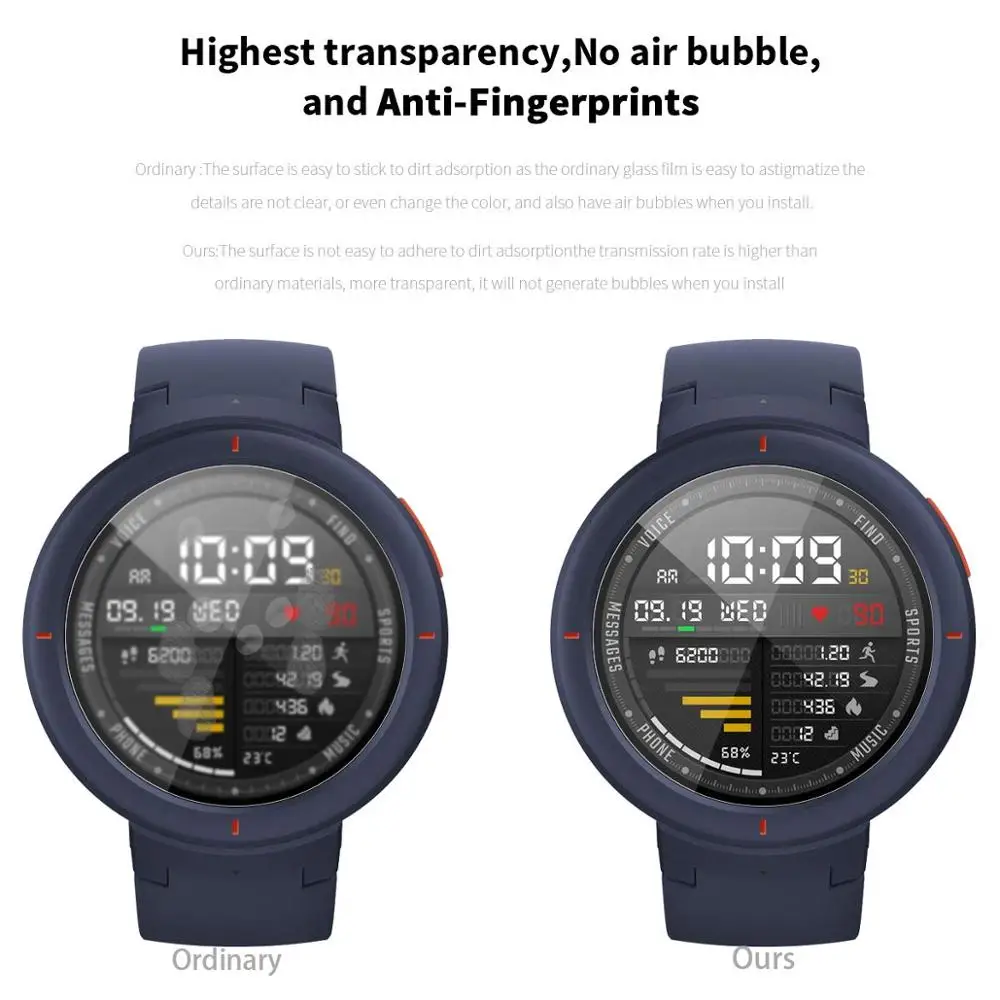 2 шт Мягкий протектор для Huami Amazfit Verge/Bip, Stratos Pace Смарт-часы прозрачная/матовая защитная пленка для экрана не закаленное стекло