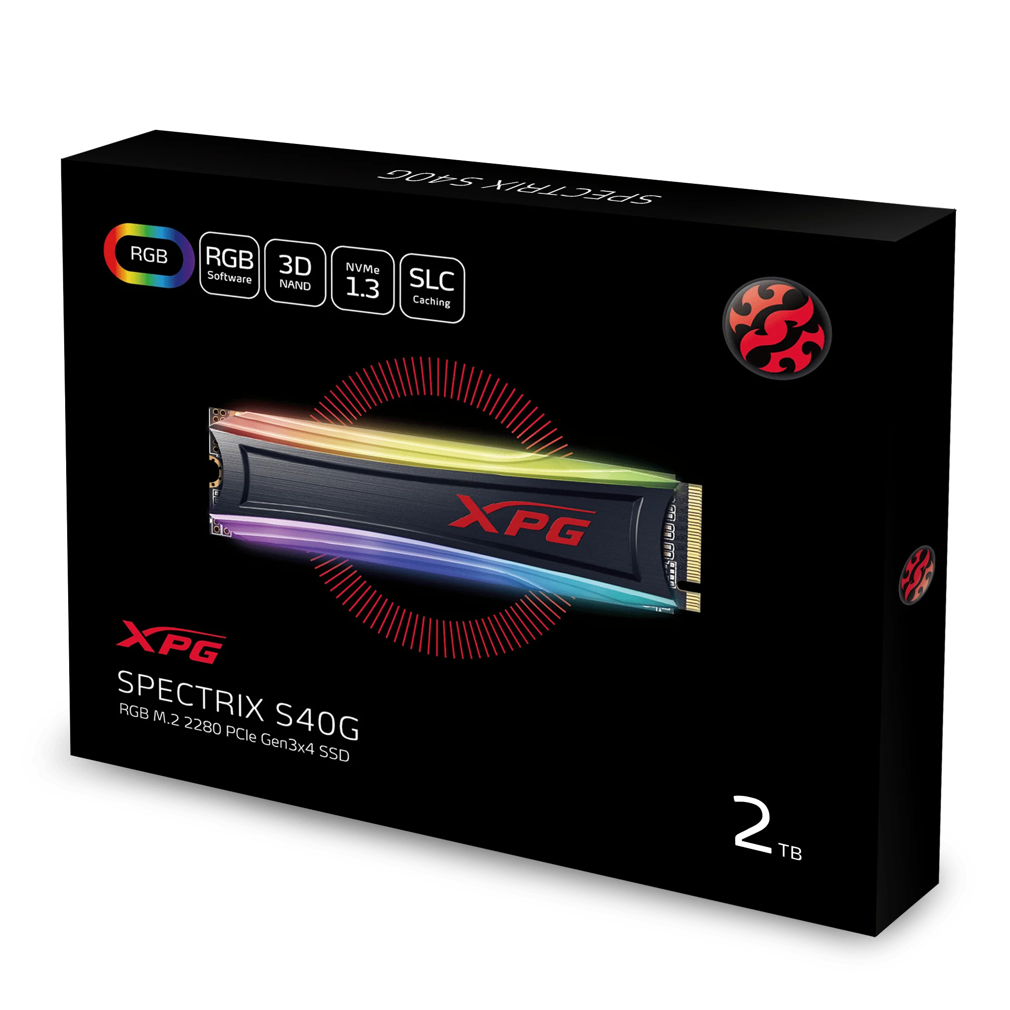 ADATA XPG S40G RGB M.2 2280 внутренний SSD 3D NAND PCIe 256 ГБ 512 ГБ 1 ТБ настраиваемые RGB световые эффекты Gen3x4 NVMe 1,3 для ПК