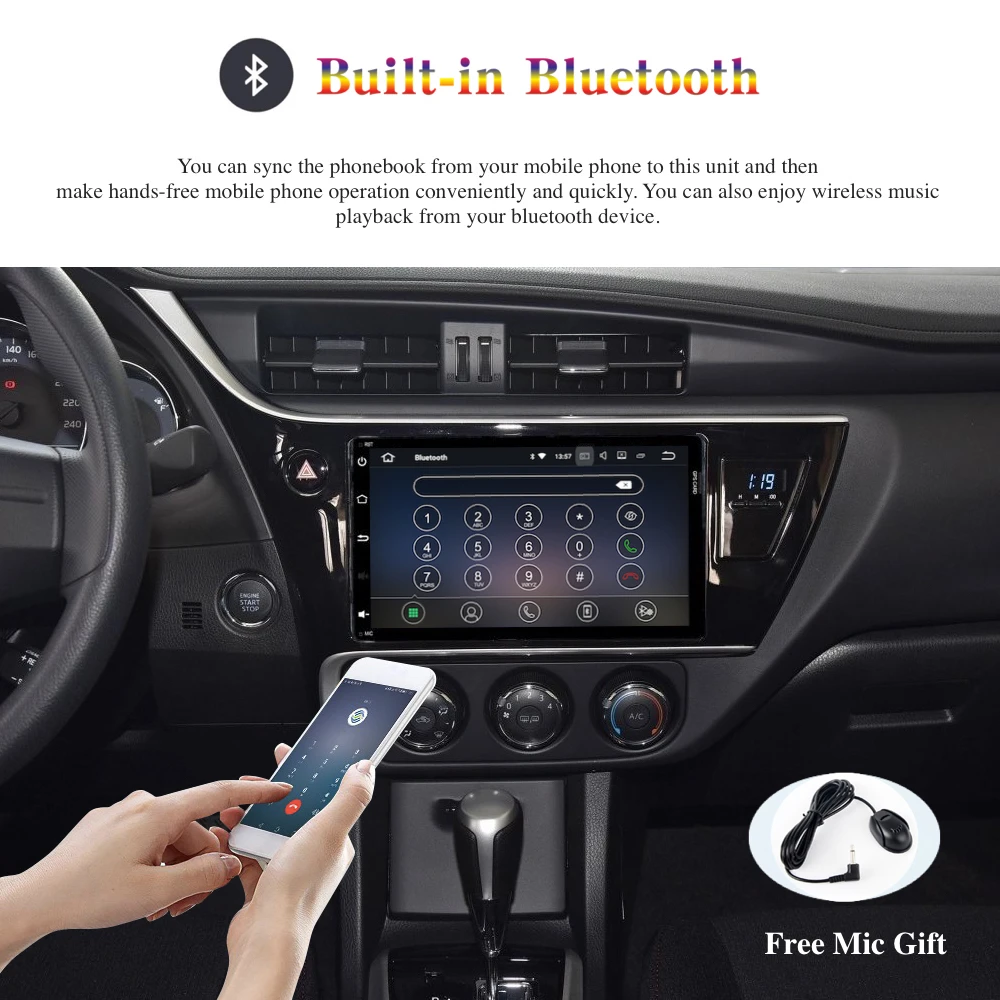 Для Тойота торолла аурис Fortuner Auris innova автомобильный Android 9,0 головное устройство Автомагнитола 2 Din gps навигационная система ПК