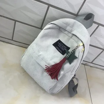 

Preppy Style Canvas Bag Women Backpacks Corduroy Big Laptop School Backpack For Teenager Girls Casual Shoulder Travel Bag Female