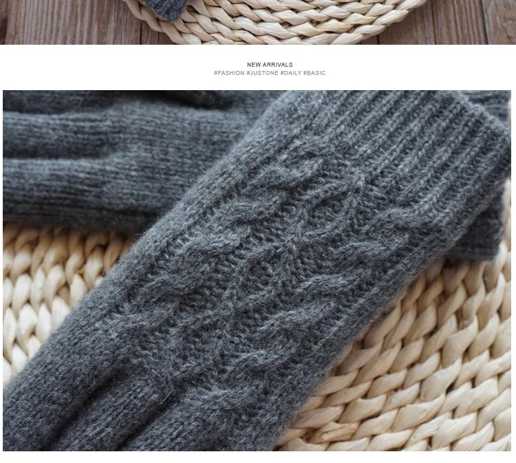 High Quality Women Knitted Wool Gloves Plus velvet thickening Winter Warm touch screen Gloves Female Driving Full Fingers Mitten