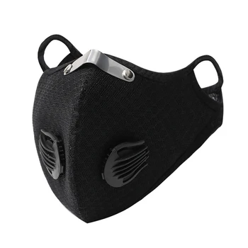 

cz us stock 5-layer Filter Face Masks Double Breathing Valve Outdoor Sports Mask Anti-fog Anti-dust Breathable Face Shield
