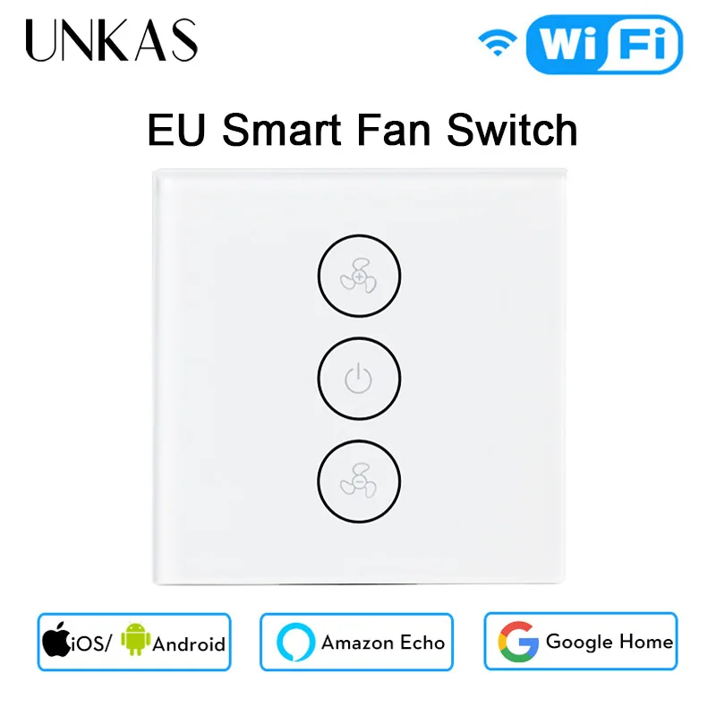 По стандартам ЕС/США Tuya Smart Life Wi Fi умный переключатель потолочного вентилятора
