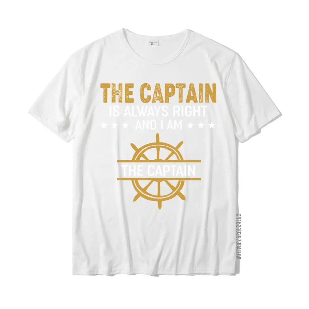cosie Printed Printing Short Sleeve ostern Day Tops & Tees Family Round Collar All Cotton Tee-Shirt Male T-shirts The Captain Is Always Right And I Am The Captain Pullover Hoodie__MZ19780 white